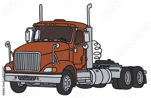 Hand drawing of a red american truck