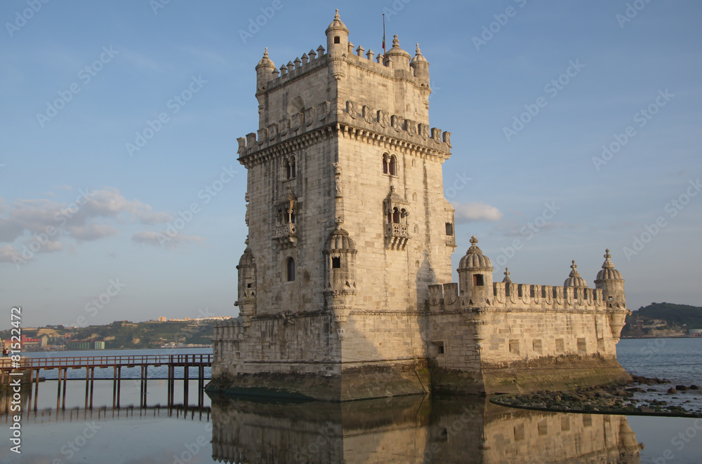 Belem tower on Tagus river, Lisbon, Portugal