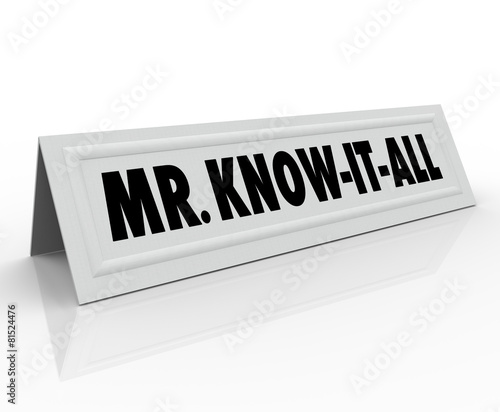 Mr Know-It-All Words Name Tent Card Expert Knowledge Smart Guest