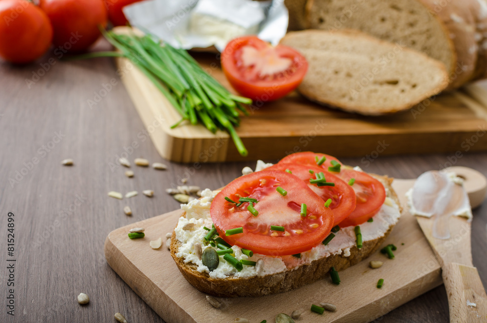 Healthy breakfast - homemade beer bread with cheese Healthy breakfast - homemade beer bread with cheese
