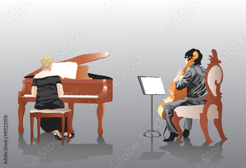 Women Paying a Piano and Cello