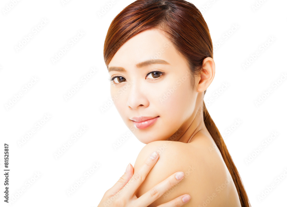 Fototapeta premium closeup beautiful young woman face