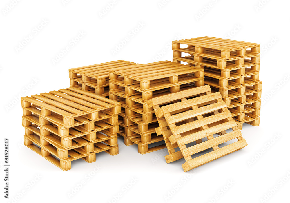Group of pallets isolated on white Group of pallets isolated on white