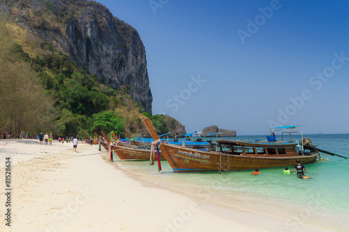 PODA tropical island that have famous place in krabi, South of Thailand, this place draw the attention of the tourist to thailand on summer season(capture date : 25 march 2014)  © akkalak