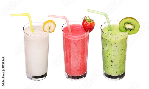 healthy glass of smoothies collection flavor isolated on white b