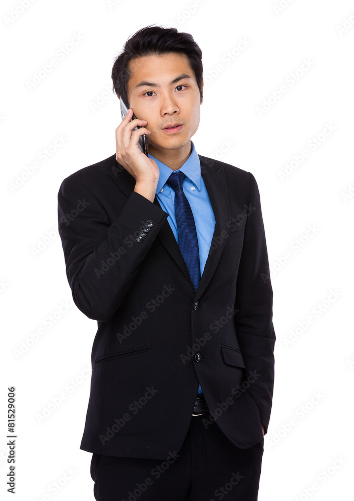 Young Business Man happy Speaking mobile phone Young Business Man happy Speaking mobile phone