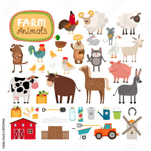 Vector farm animals