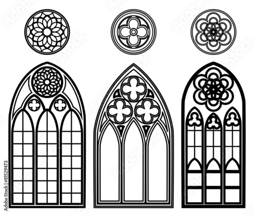 Gothic windows of cathedrals