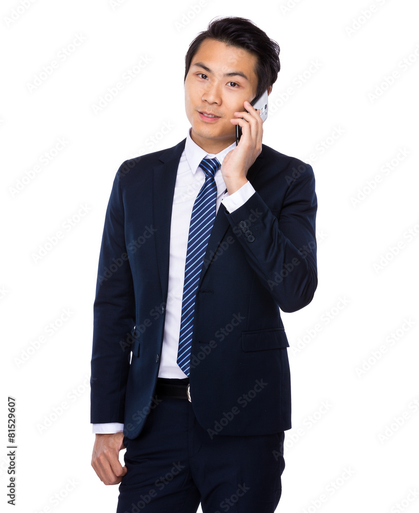 Young Business Man happy Speaking mobile phone Young Business Man happy Speaking mobile phone