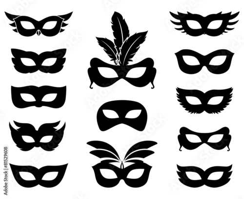 Tableau sur toile Carnival mask silhouettes