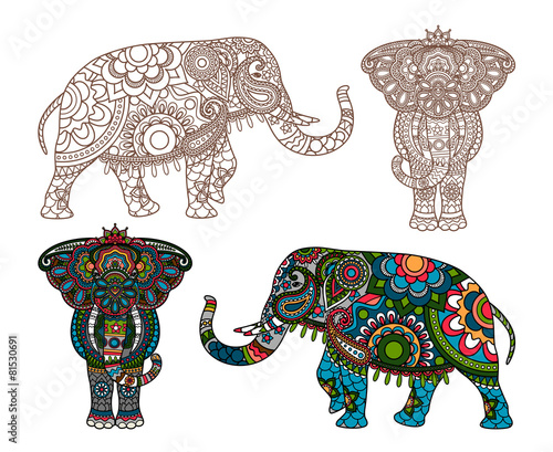 Vector Indian elephant