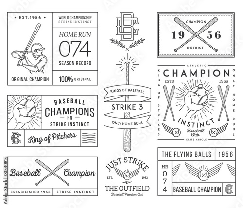 Baseball badges and icons
