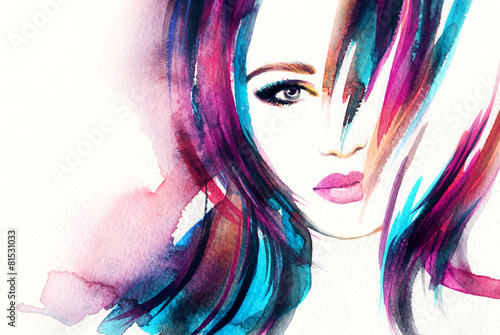 woman portrait .abstract watercolor