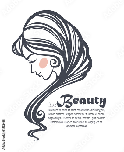 common beauty, vector image of girl face..