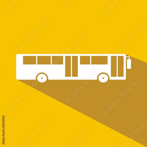 Icono bus urbano amarillo sombra