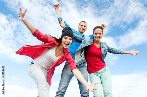 group of teenagers dancing