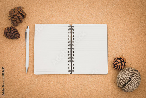 Top view of workspace hipster style with retro effect.