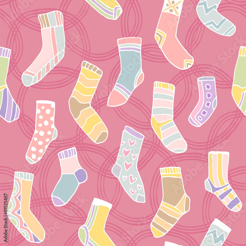 Seamless pattern with cute socks