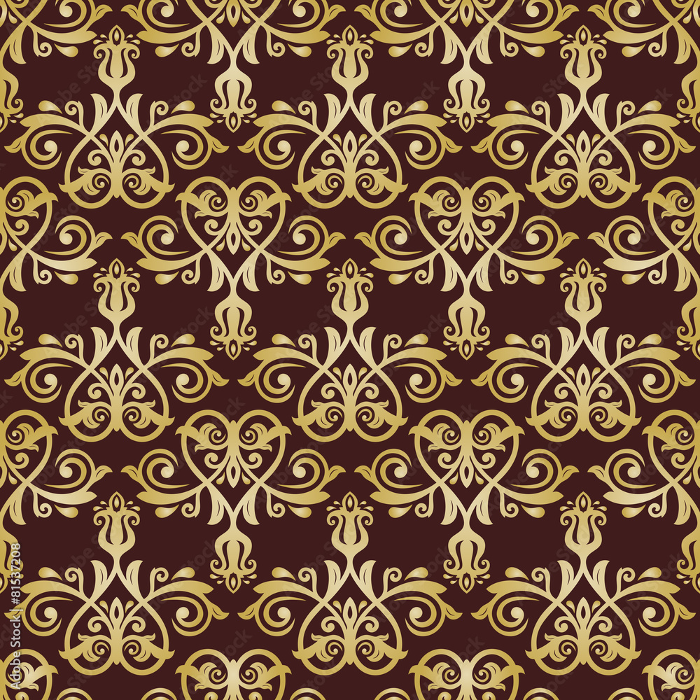 Pattern in the style of Baroque. Abstract  Golden Background