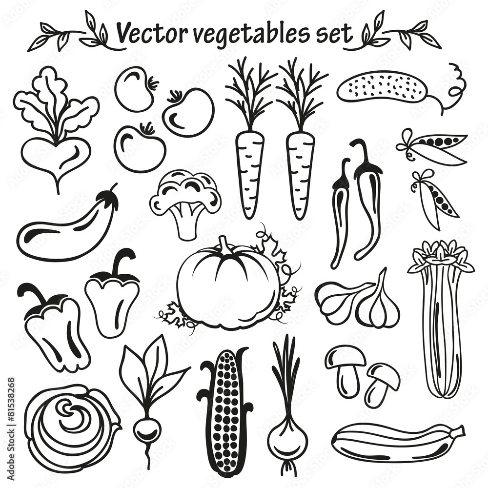 Vegetables icon set Vegetables icon set