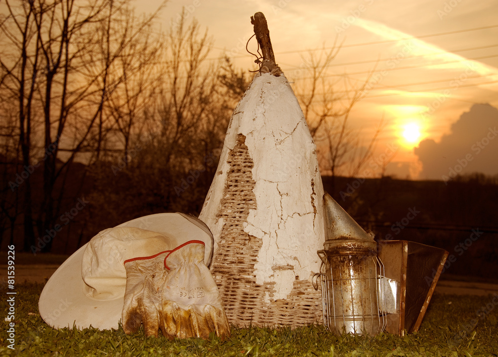 Obraz premium Beekeepers tool on the grass