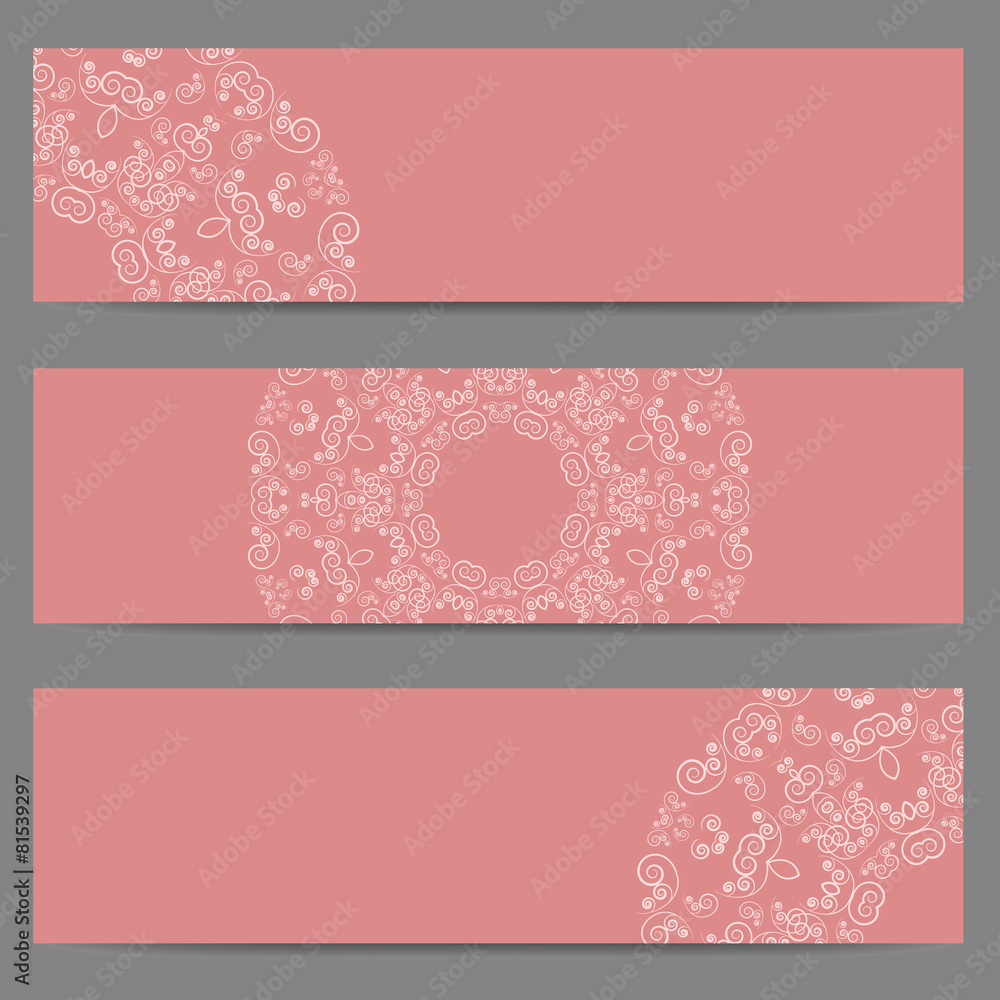 Pink banners with ornate pattern