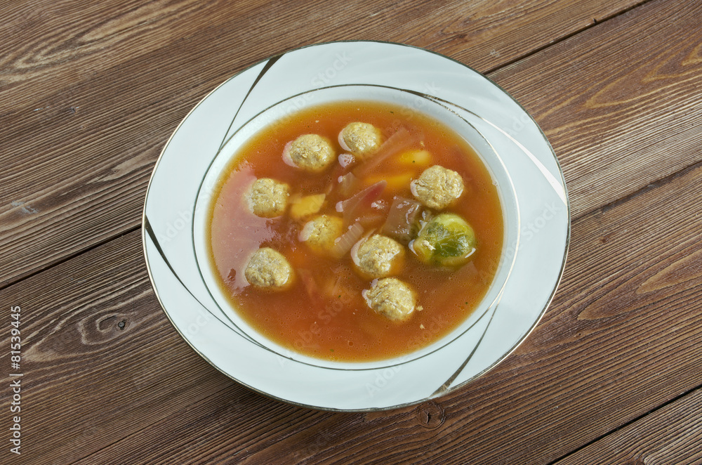Swabian soup with meatballs Swabian soup with meatballs