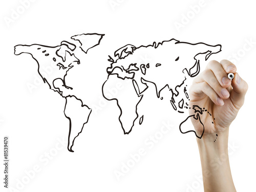 global map drawn by hand