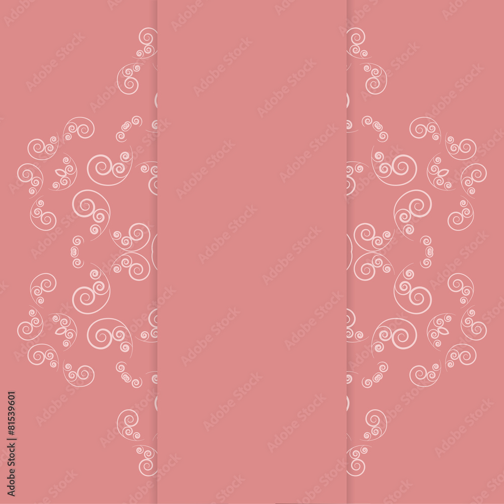 Pink card design with ornate floral pattern Pink card design with ornate floral pattern