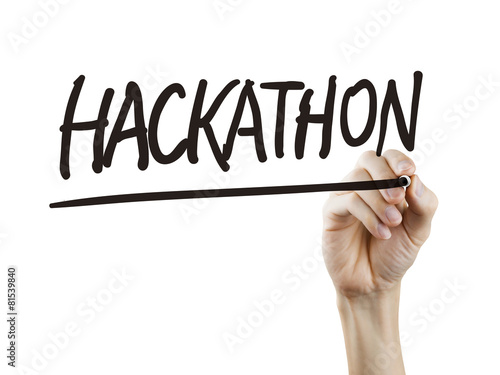 hackathon word written by hand