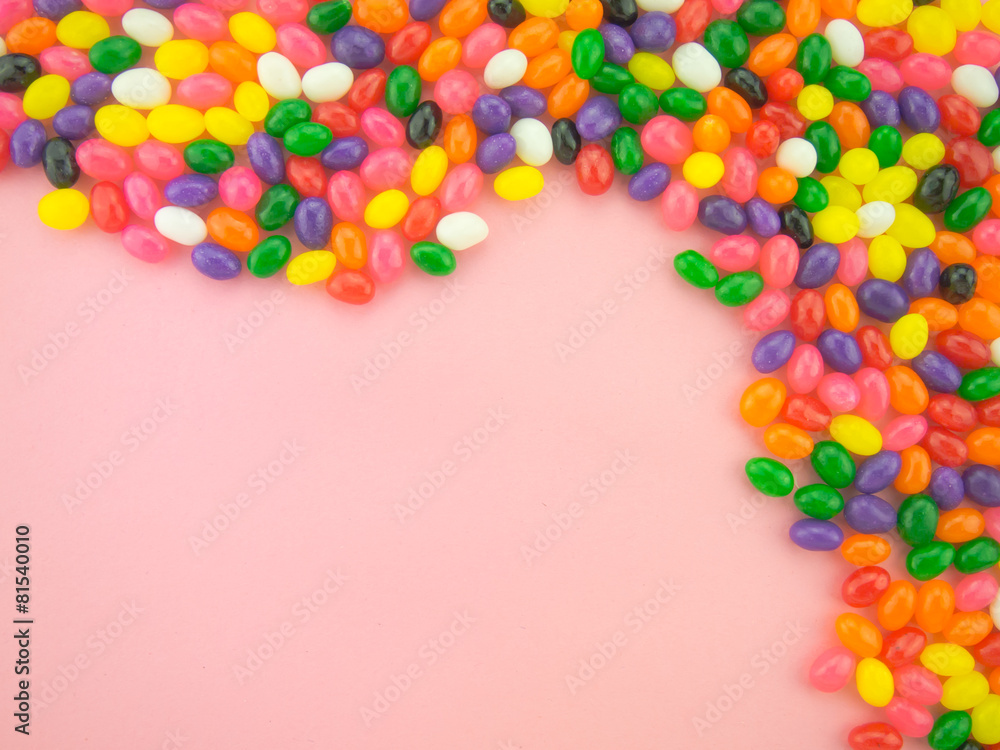 Jelly Beans Frame and Background ( Pink Background ) Jelly Beans Frame and Background ( Pink Background )