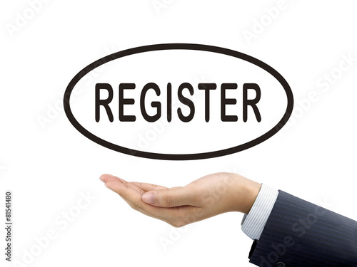 register word holding by businessman's hand