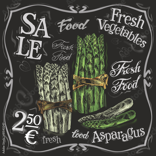 ripe asparagus vector logo design template.  fresh vegetables