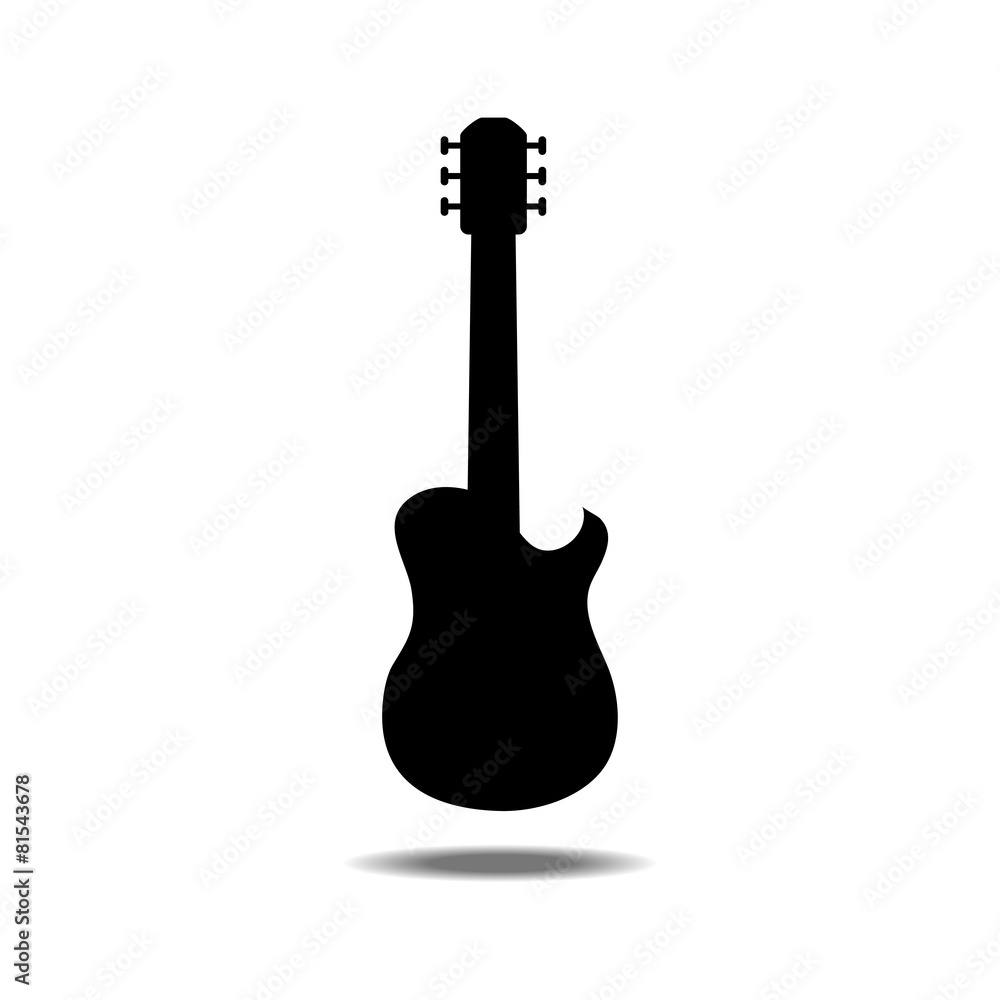silhouettes of guitar