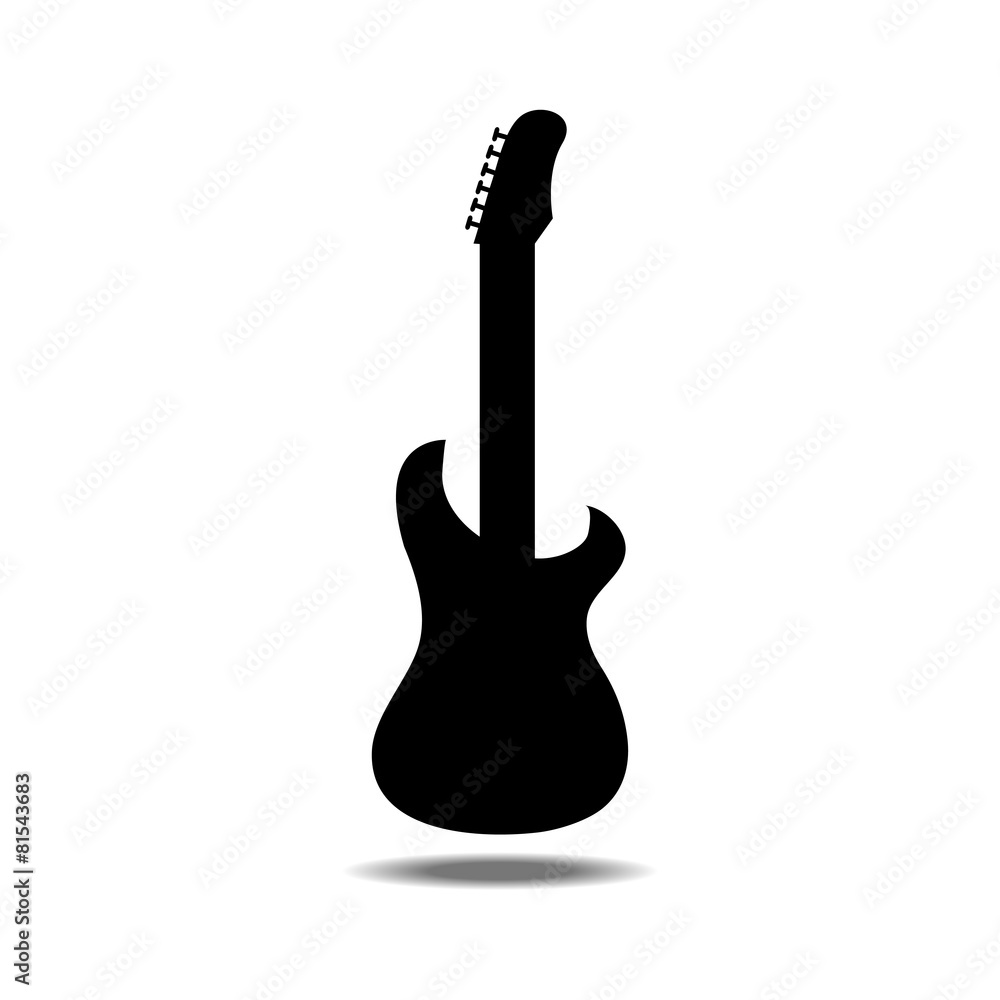silhouettes of guitar