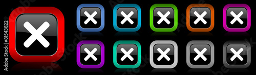 cancel vector icon set