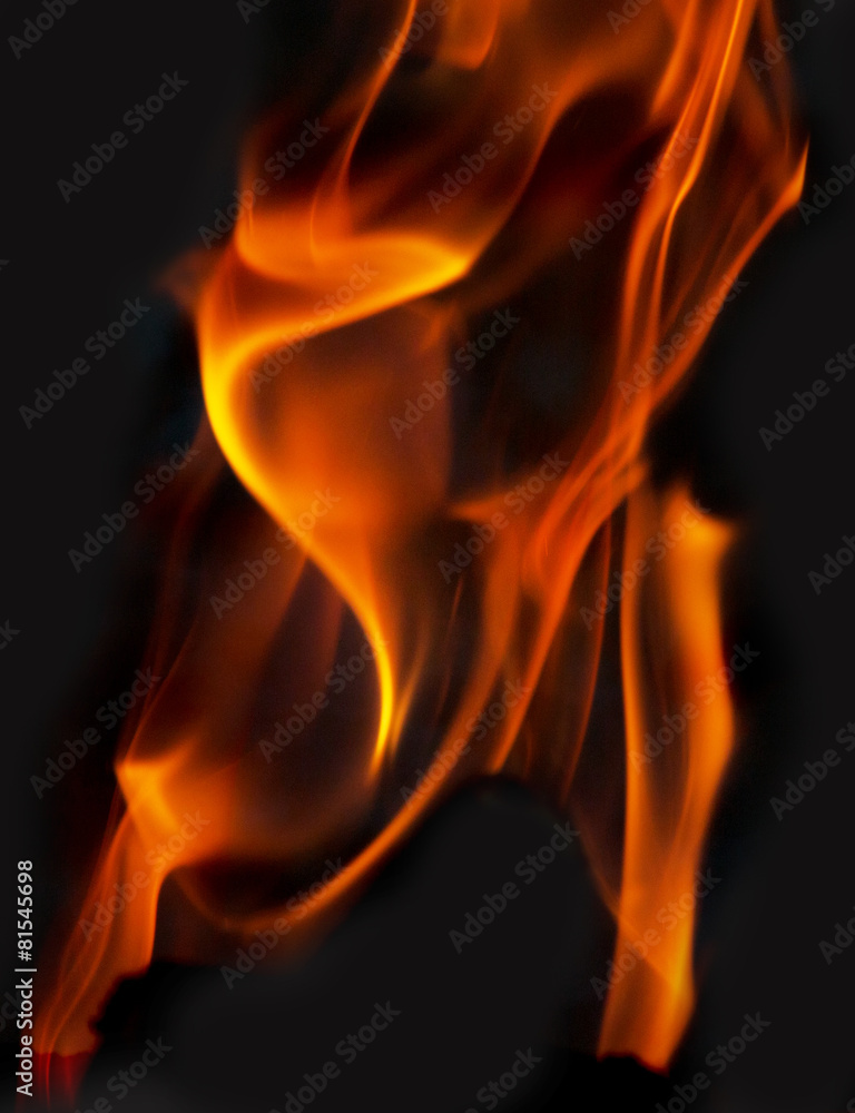 flame fire on black background flame fire on black background