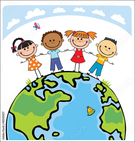 children of different nationalities around the globe