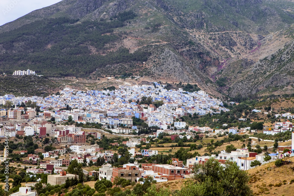 A general view of the blue city, Chefchaouen, Morocco