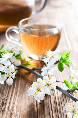 Tea and cherry blossom