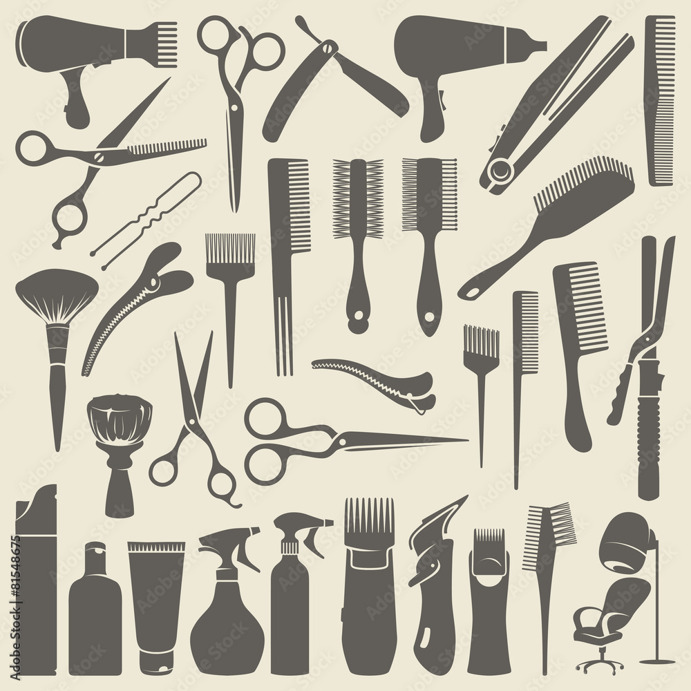 Contour of Hair Salon Objects Contour of Hair Salon Objects