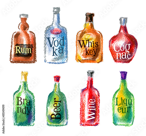 bottle vector logo design template. alcohol drink or cocktail