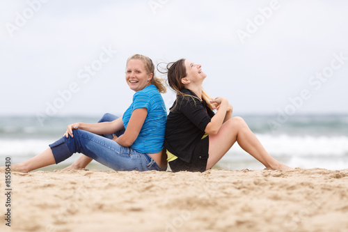 Girls resting on the beach