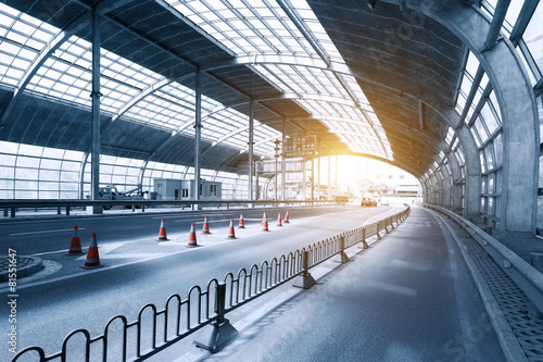 urban tunnel with steel roof