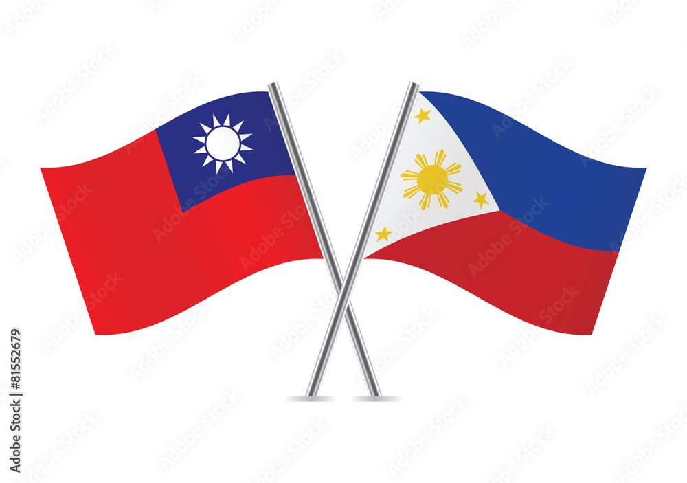 Taiwanese and Philippines flags. Vector illustration. Stock Vector ...