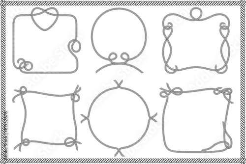 Set of Old Rope Frames in Different Unique Styles