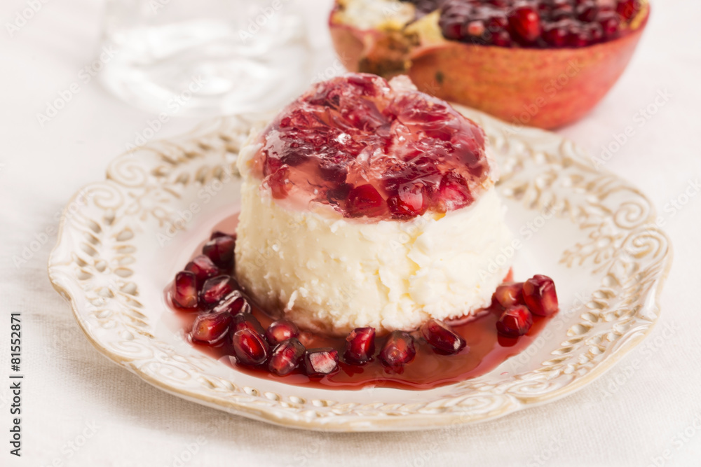 coconut panna cotta dessert with pomegranate coconut panna cotta dessert with pomegranate