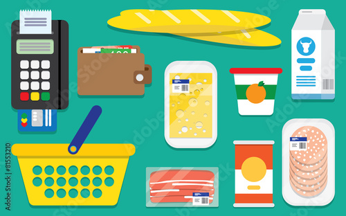 Set supermarket vector icons