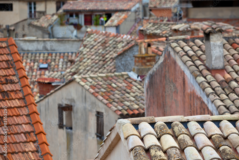 Naklejka premium French small town roofs