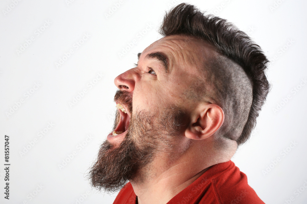 portrait of a man with a mohawk portrait of a man with a mohawk